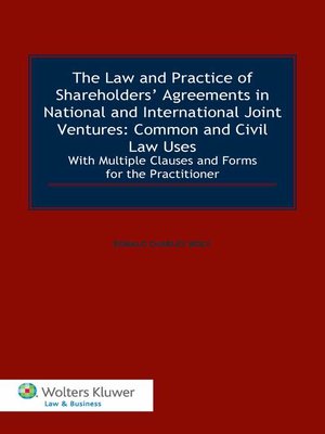 cover image of The Law and Practice of Shareholders' Agreements in National and International Joint Ventures